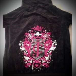 Juicy Couture Vintage Velour Bling Zip-up Hoodie. Size: Medium